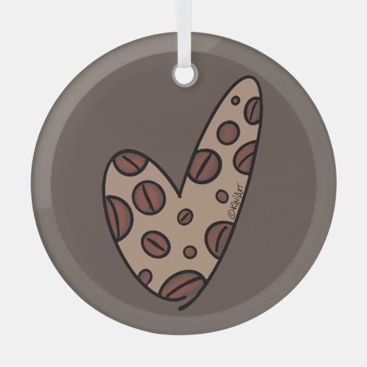 KiniArt Coffee Lover Ornament Aus Glas (Vorderseite)