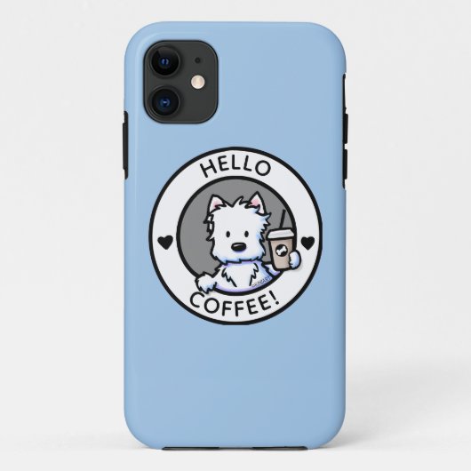 KiniArt Coffee Westie Case-Mate iPhone Hülle (Rückseite)