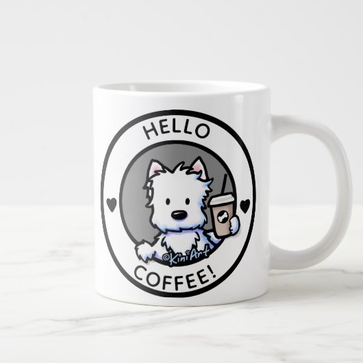 KiniArt Coffee Westie Jumbo-Tasse (Rechts)