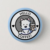 KiniArt Coffee Westie Large Button (Vorderseite)