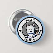 KiniArt Coffee Westie Large Button (Vorne & Hinten)