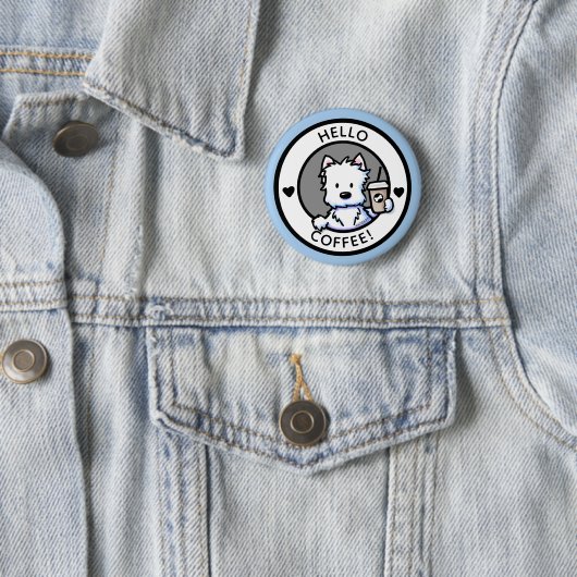 KiniArt Coffee Westie Large Button (Beispiel)