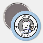 KiniArt Coffee Westie Magnet (Vorderseite/Rückseite)