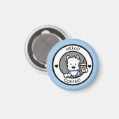 KiniArt Coffee Westie Magnet (Vorderseite/Rückseite)