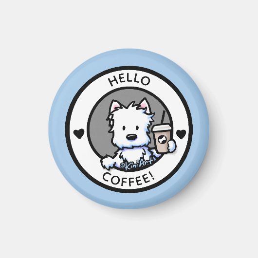 KiniArt Coffee Westie Magnet (Vorne)