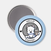 KiniArt Coffee Westie Magnet (Vorderseite/Rückseite)