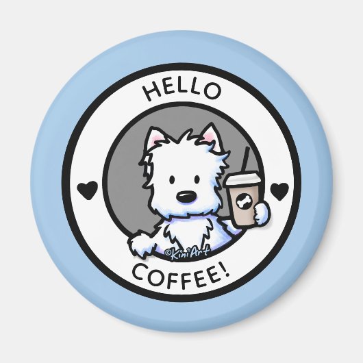 KiniArt Coffee Westie Magnet (Vorne)