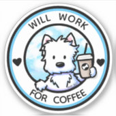 KiniArt Coffee Westie Sticker (Vorderseite)