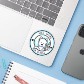KiniArt Coffee Westie Sticker (Laptop mit iPhone)