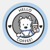 KiniArt Coffee Westie Stickers (Vorderseite)