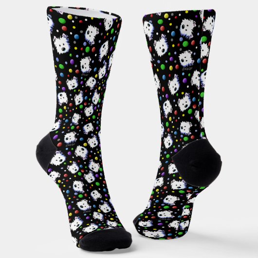 KiniArt Confetti Westie Socks Socken (Gewinkelt)