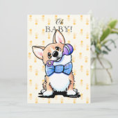 KiniArt Corgi Baby Shower Einladungen (Stehend Vorderseite)