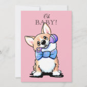 KiniArt Corgi Babydusche Einladungen (Vorderseite)