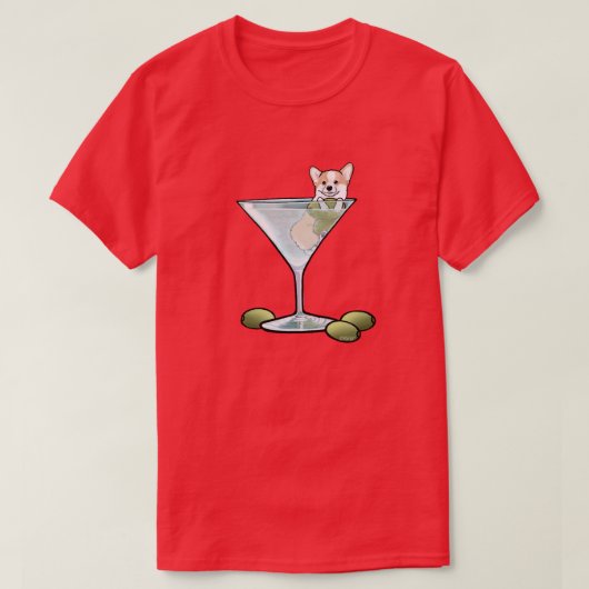 KiniArt Corgi Martini T - Shirt (Design vorne)