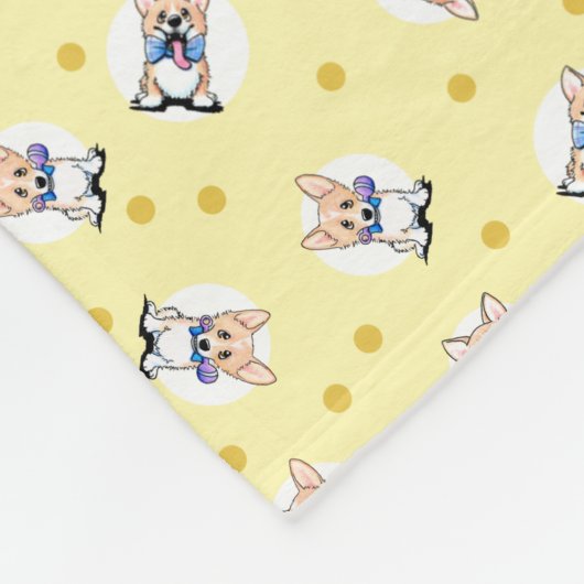 KiniArt Corgi Puppies Blanket Fleecedecke (Ecke)