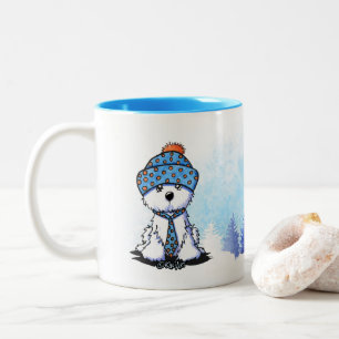 KiniArt Coton de Tulear Winter-Moketasse Zweifarbige Tasse