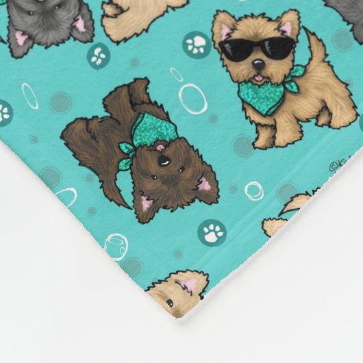 KiniArt Cutieface Cairn Fleece Blanket (Ecke)