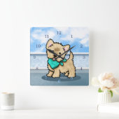 KiniArt Cutieface Cairn Square Wall Clock Quadratische Wanduhr (Zuhause)