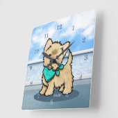 KiniArt Cutieface Cairn Square Wall Clock Quadratische Wanduhr (Winkel)