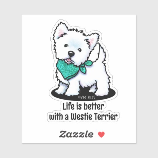 KiniArt Cutieface Westie Sticker (Blatt)
