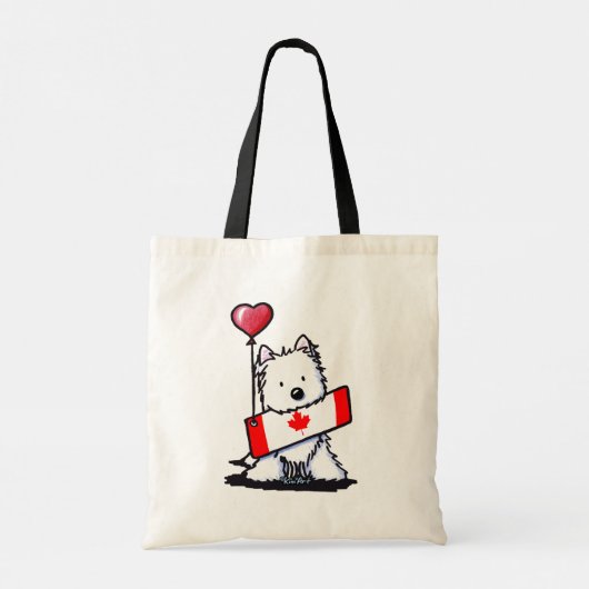 KiniArt Cutieface Westie Tote Bag Tragetasche (Rückseite)