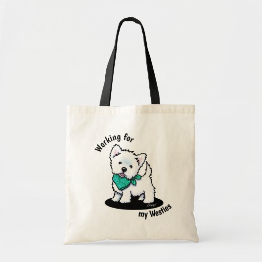 KiniArt Cutieface Westie Tote Bag Tragetasche (Vorne)