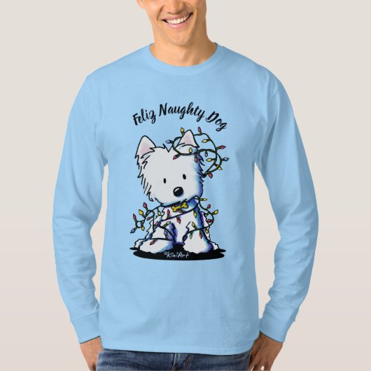 KiniArt Delighted Westie T-Shirt (Vorderseite)