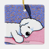 KiniArt Dog Tired Bichon Keramikornament (Vorderseite)