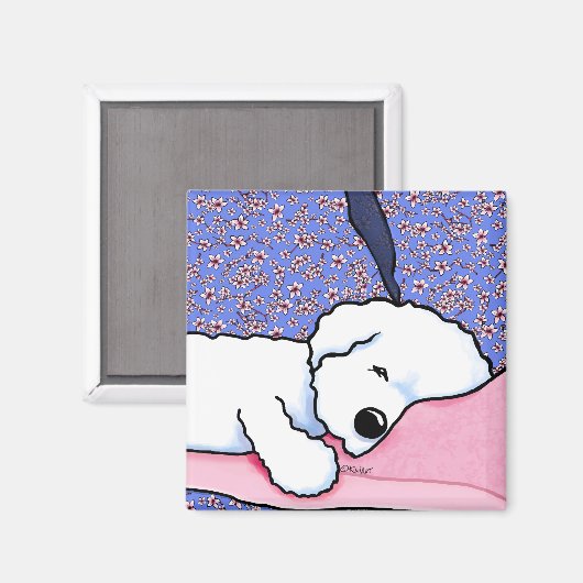 KiniArt Dog Tired Bichon Magnet (Vorderseite/Rückseite)
