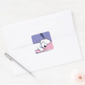 KiniArt Dog Tired Bichon Square Sticker (Umschlag)