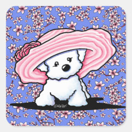 KiniArt Dog Tired Bichon Square Sticker