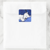 KiniArt Dog Tired Westie Square Sticker (Tasche)