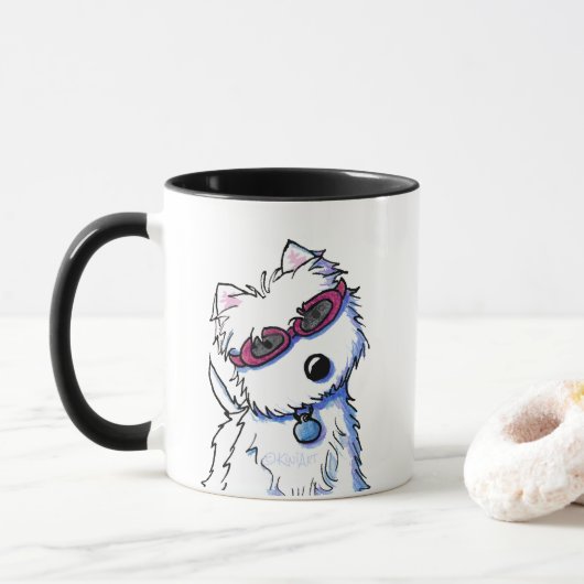 KiniArt Doggles Westie Tasse (Mit Donut)
