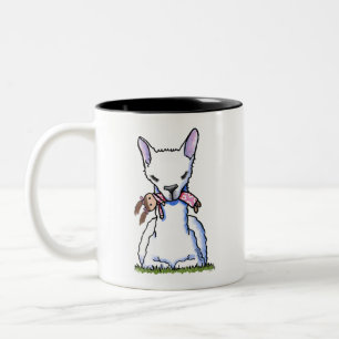 KiniArt Dolly Llama Zweifarbige Tasse