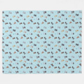 KiniArt Doodlemoji Goldendoodle Fleecedecke (Vorderseite (Horizontal))