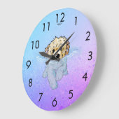 KiniArt DoodleMoji Goldendoodle Große Uhr (Winkel)