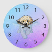 KiniArt DoodleMoji Goldendoodle Große Uhr (Vorderseite)