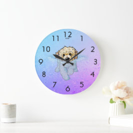 KiniArt DoodleMoji Goldendoodle Große Uhr