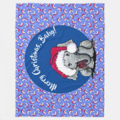 KiniArt Elephant Christmas Fleece Blanket (Vorderseite)