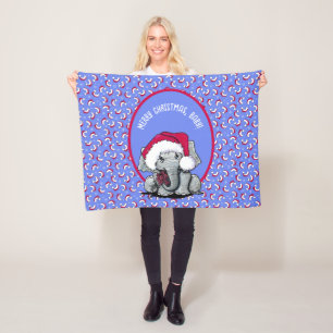 KiniArt Elephant Christmas Fleece Blanket