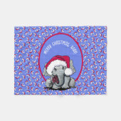 KiniArt Elephant Christmas Fleece Blanket (Vorderseite (Horizontal))