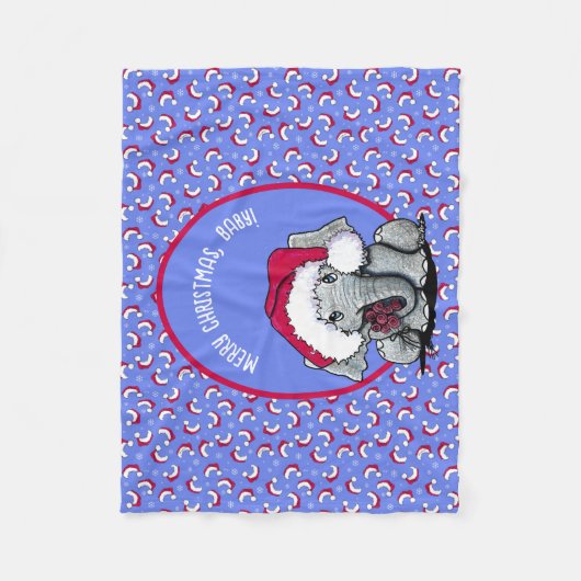 KiniArt Elephant Christmas Fleece Blanket (Vorderseite)