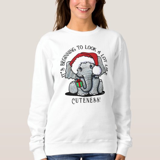 KiniArt Elephant Christmas Sweatshirt (Vorderseite)
