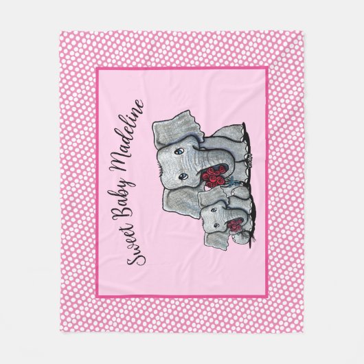 KiniArt Elephant Fleece Blanket (Vorderseite)