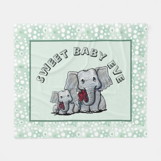 KiniArt Elephant Fleece Blanket (Vorderseite (Horizontal))