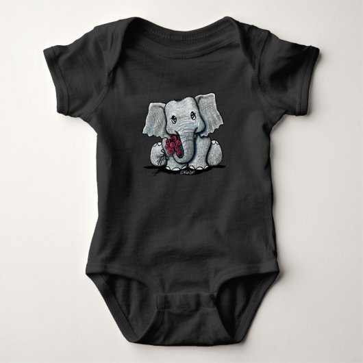 KiniArt Elephant Säugling T - Shirt Baby Bodysuit (Vorderseite)