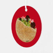 KiniArt Falafel Sandwich Ornament Aus Metall (Vorderseite links)