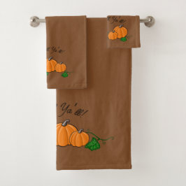 KiniArt Fall Pumpkin Badhandtuch Set