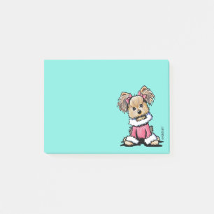 KiniArt festliches Yorkie Terrier Post-it Klebezettel