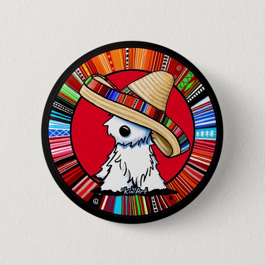 KiniArt Fiesta Westie Classic Round Button (Vorderseite)